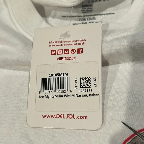 NWT Del Sol Color Changing Nassau, Bahamas White Tee The Mighty Marlin Men’s Med - Picture 9 of 12